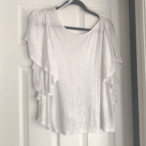 The Gap White Flutter Sleeve Cotton shirt